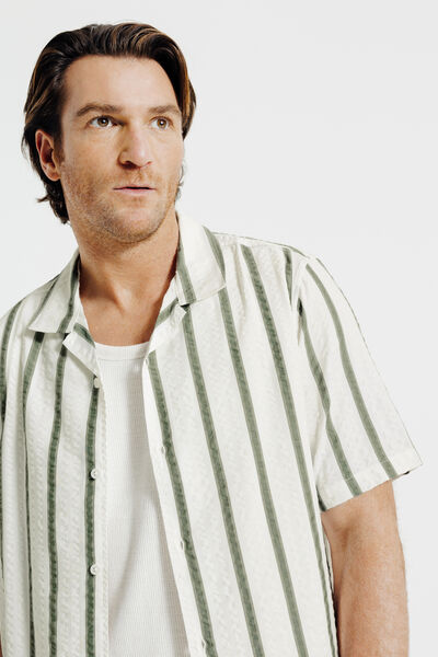 Gestreept hemdje in seersucker katoen