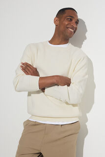 Pull col rond en cote