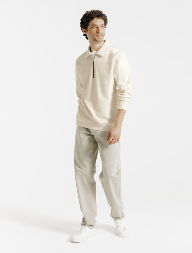 Sweat col polo zipp&eacute;