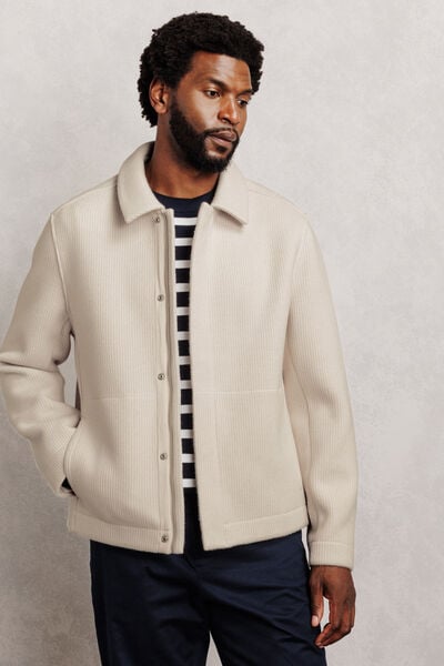 Veste col chemise zipp&eacute;e en molleton
