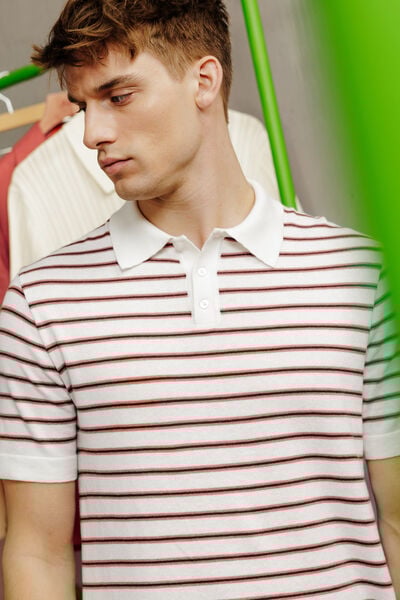 Polo en maille ray&eacute;