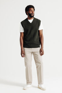 Pull col v sans manches