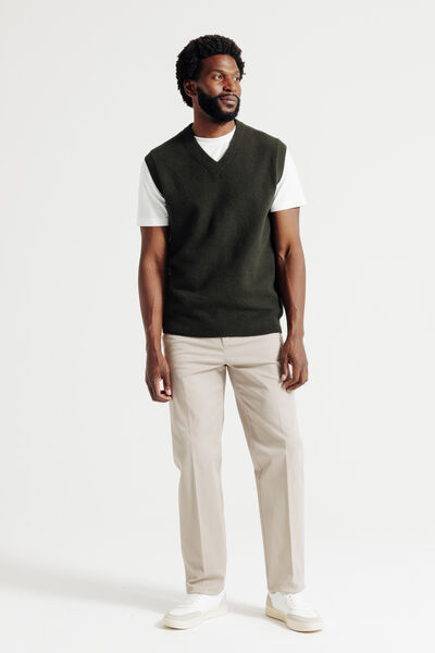 Pull col v sans manches