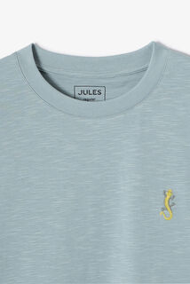 Tee shirt mati&egrave;re flamm&eacute;e broderie poitrine