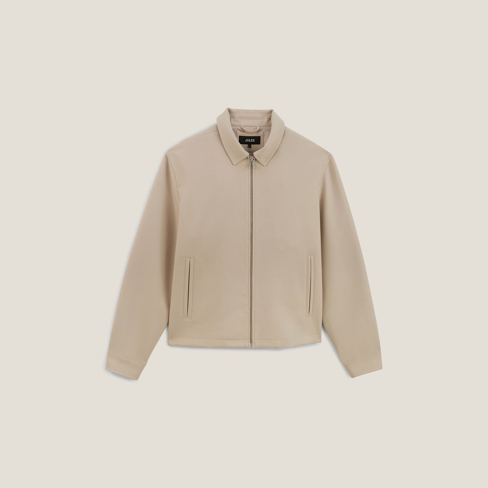 Veste mi-saison zipp&eacute;e col chemise