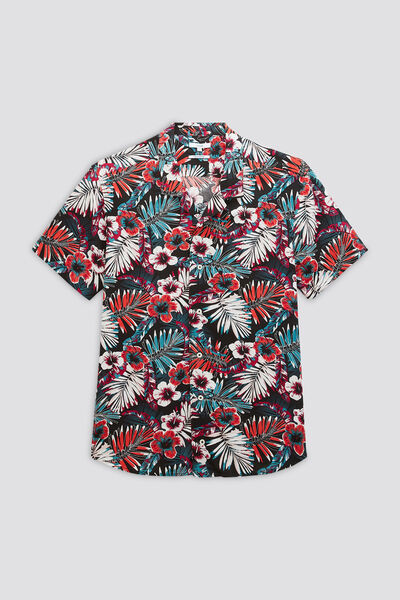 Chemise hawaienne regular à fleur viscose ecovero
