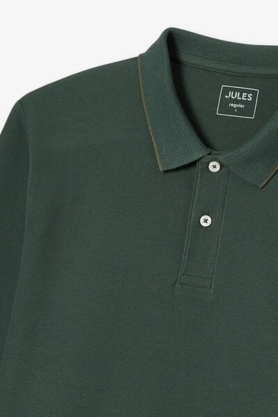 Polo manches longues piqu&eacute; uni