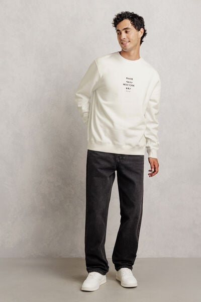 Sweat col rond imprim&eacute; devant dos