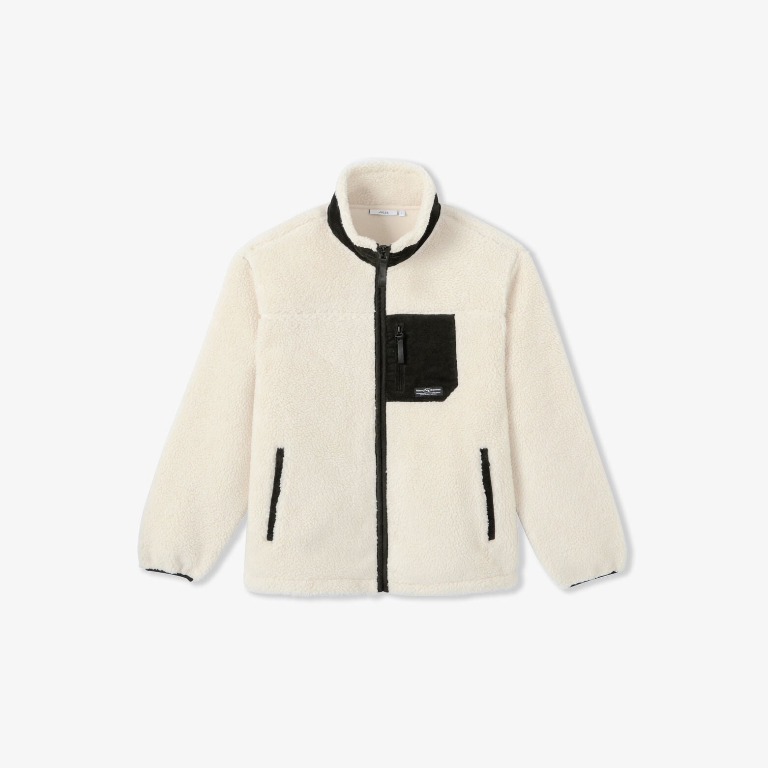 Veste zipp&eacute;e sherpa contrast&eacute;e