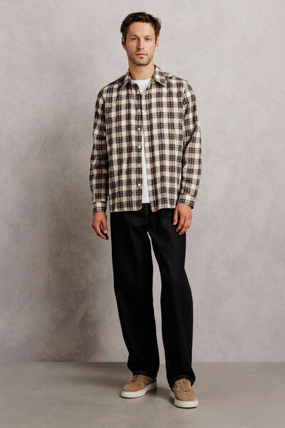 Chemise regular col fran&ccedil;ais &agrave; carreaux