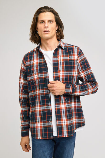 Chemise Homme PEPE JEANS En Flanelle Bleue à Carreaux – Taille M – Coton Et Lin
