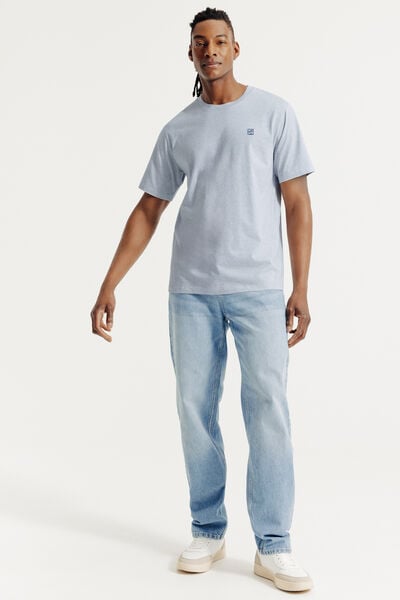 Tee shirt effet microray&eacute; broderie poitrine