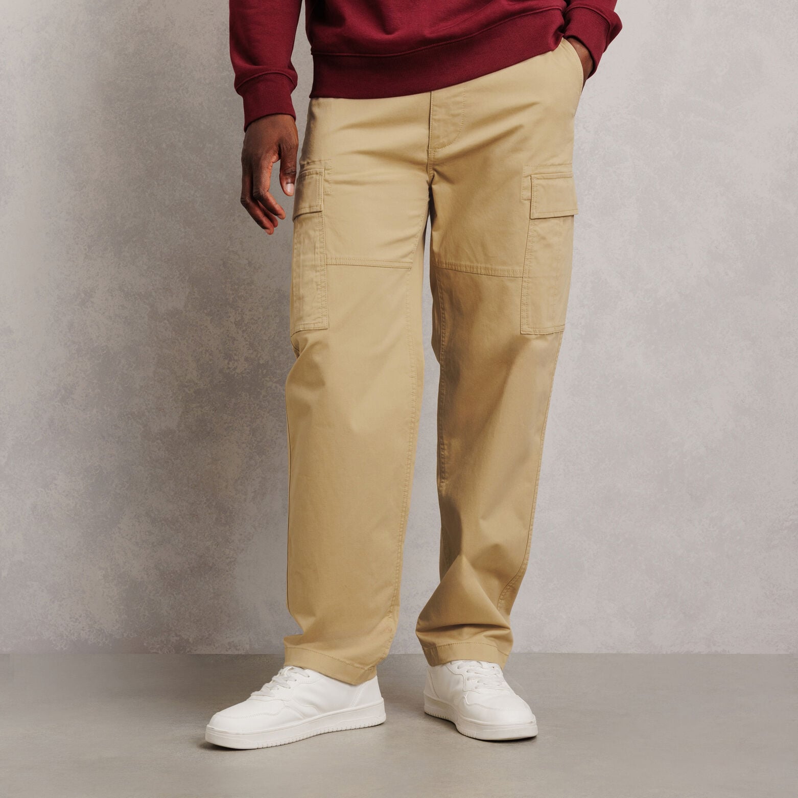 Pantalon cargo loose uni