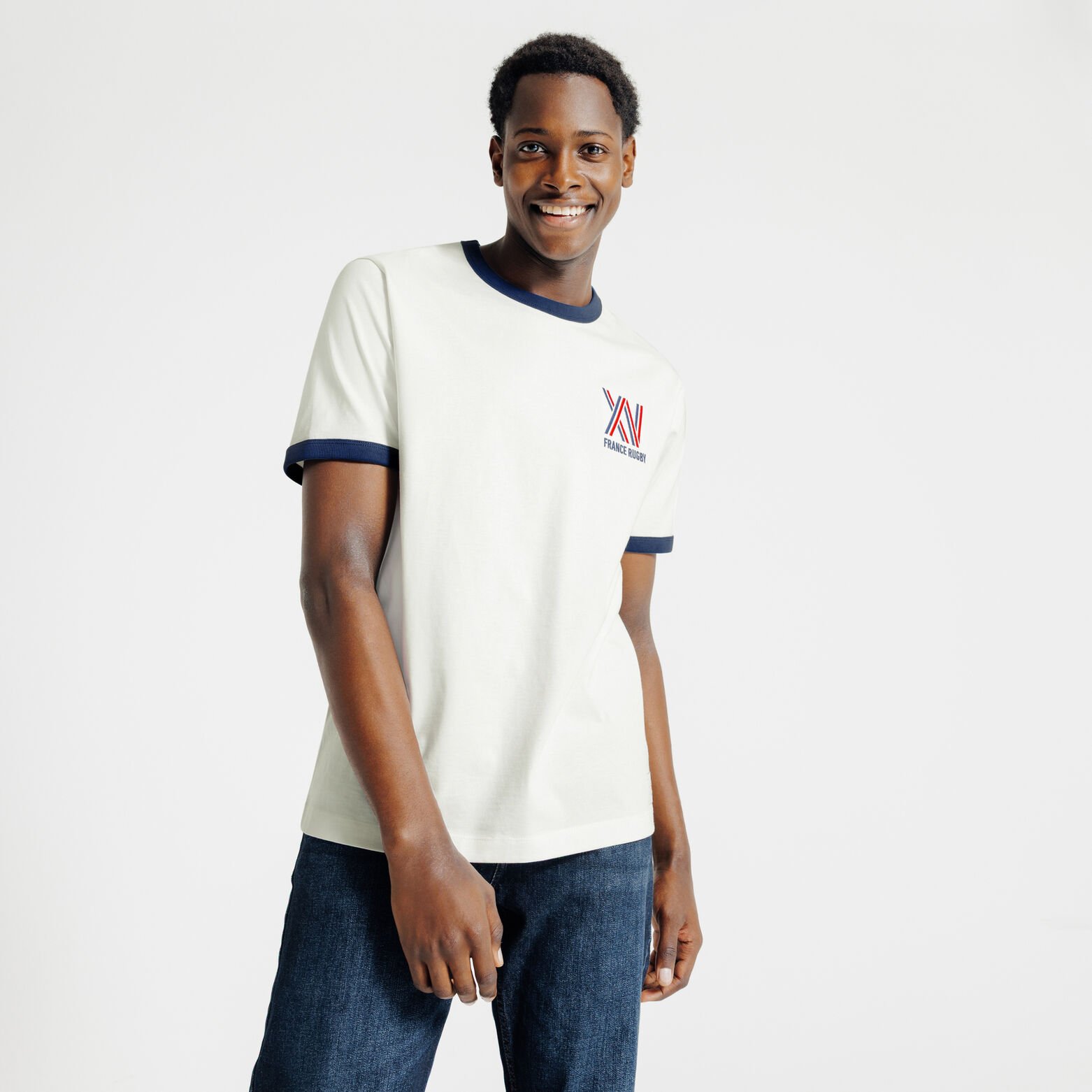 Tee shirt brod&eacute; poitrine licence France Rugby