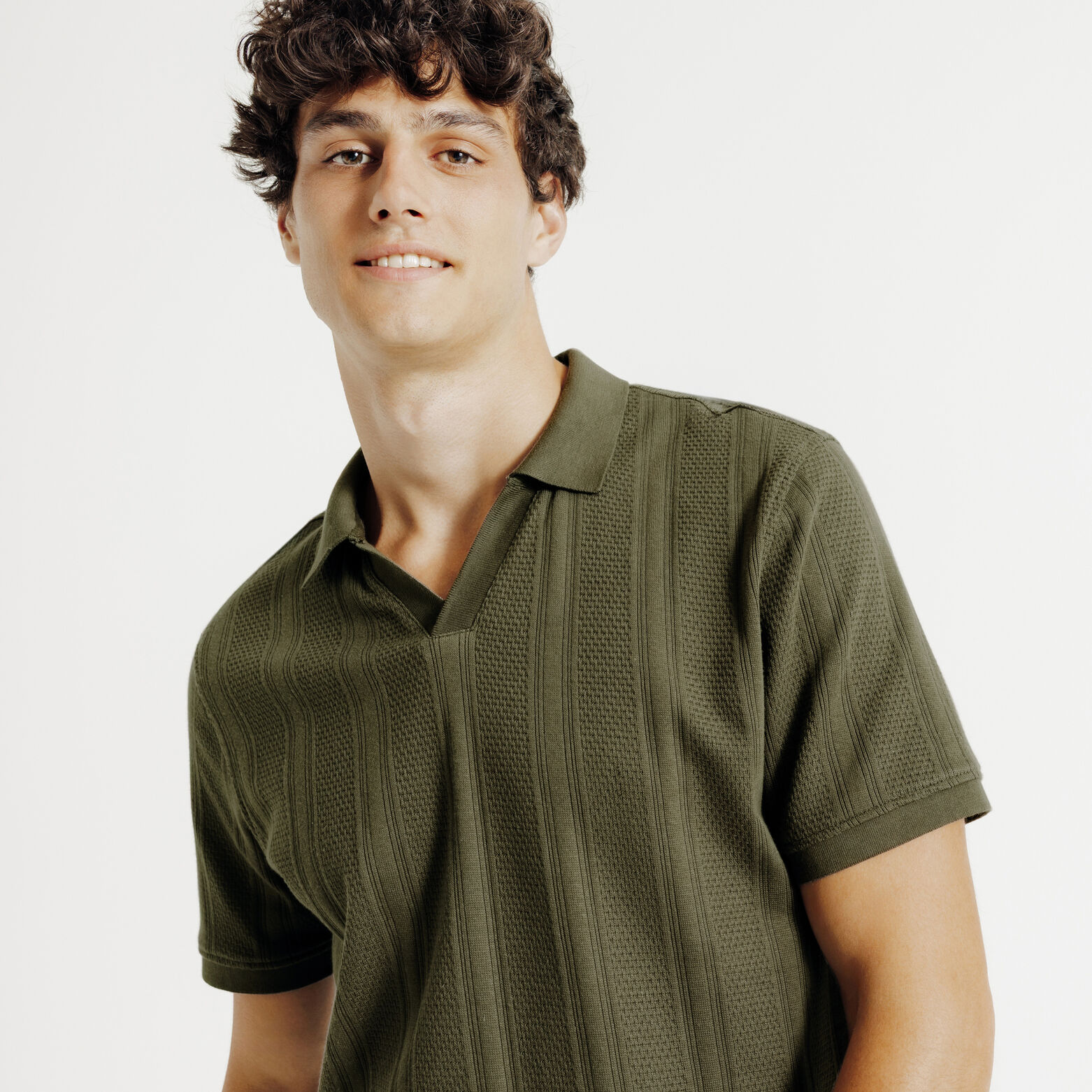 Polo korte mouwen, resort polokraag met lijnen