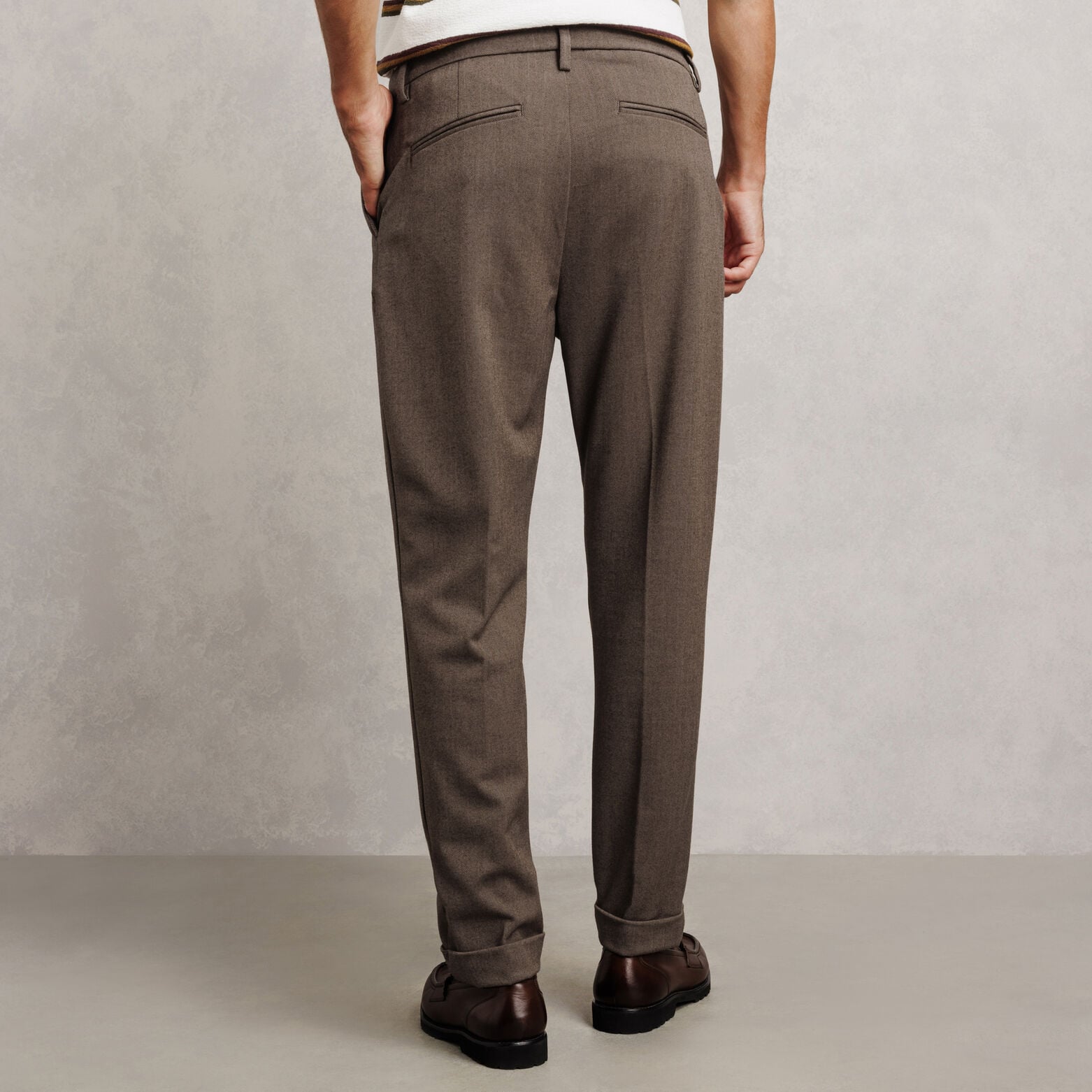 Pantalon chino tapered flanelle fantaisie
