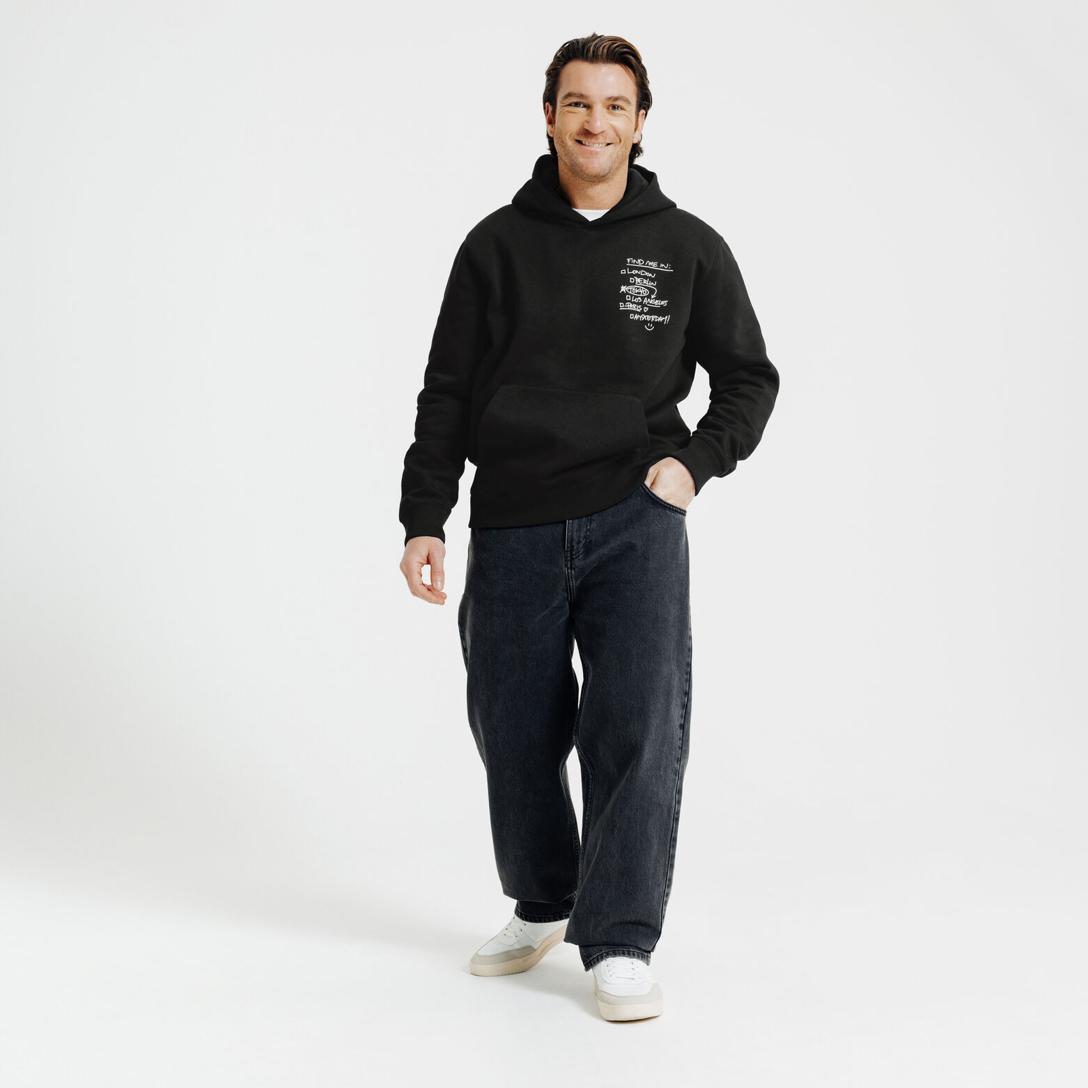 Sweat &agrave; capuche imprim&eacute; devant dos