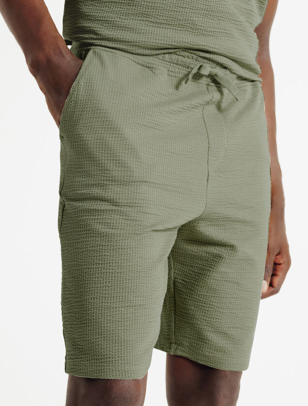 Bermuda en maille seersucker