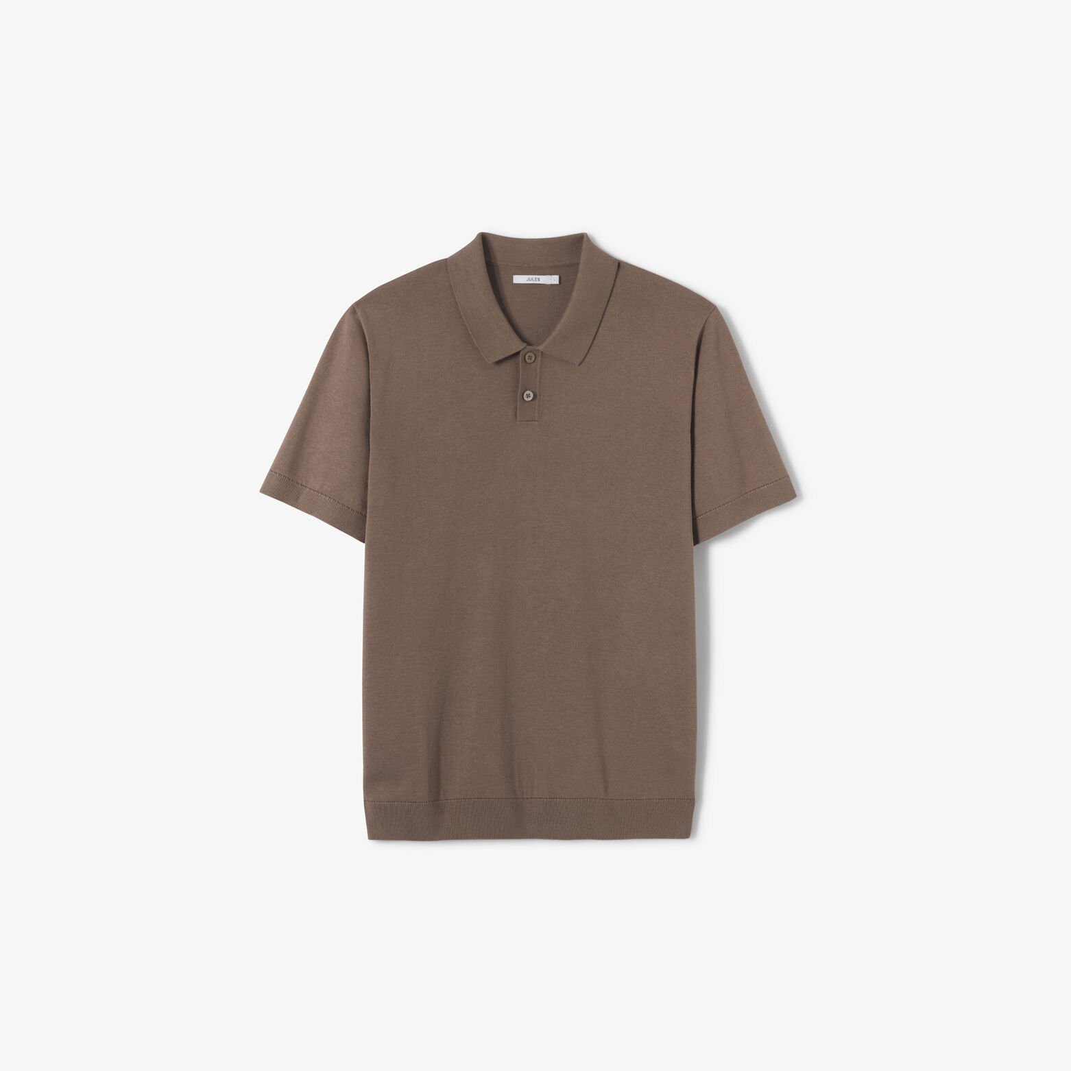 Polo en maille manches courtes col boutonn&eacute;