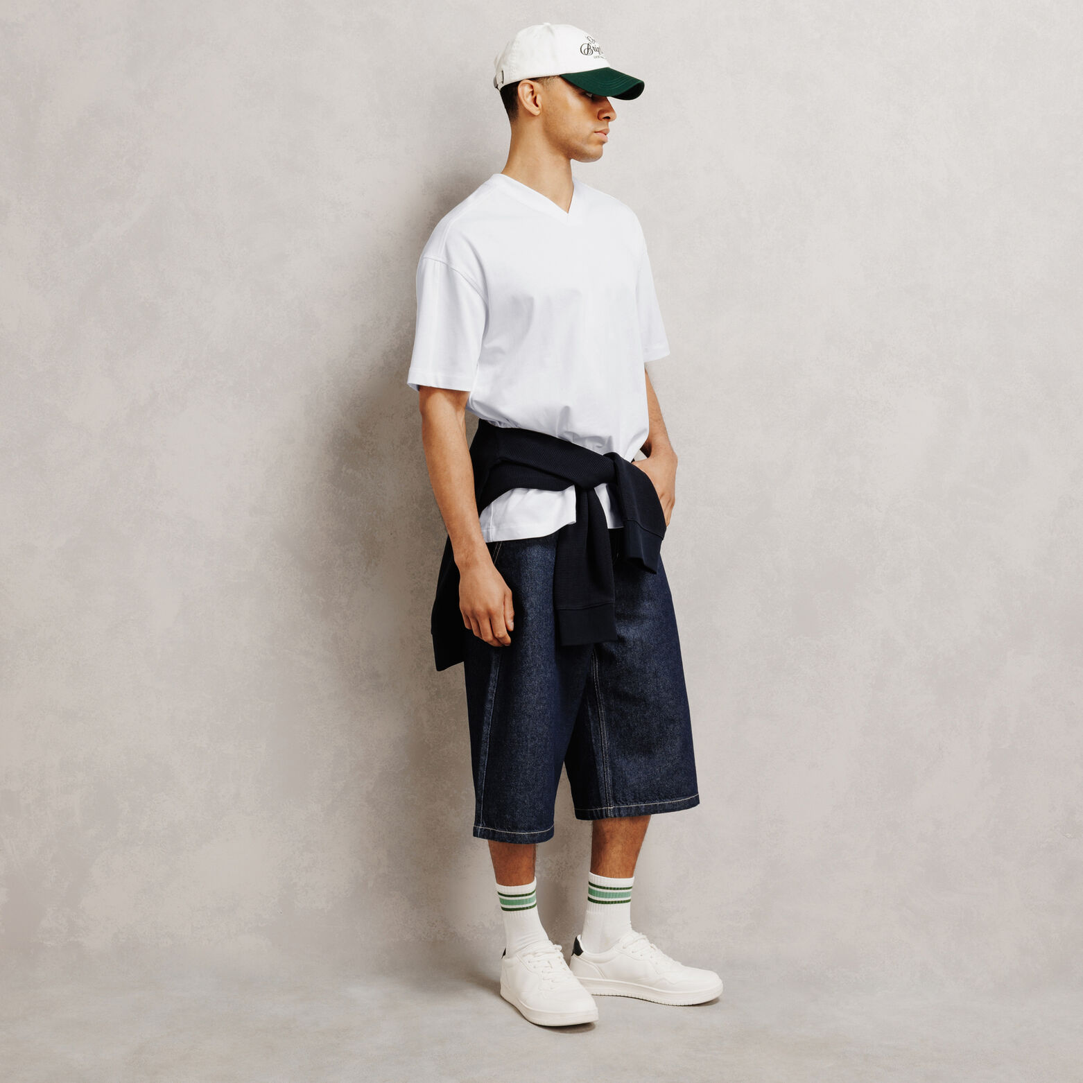 Oversized T-shirt met V-hals