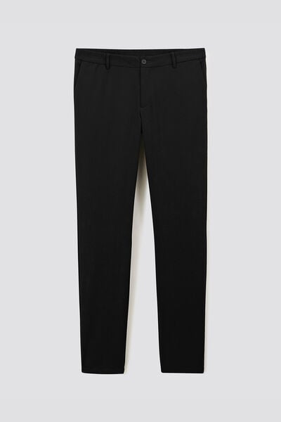 Pantalon slim chino bi stretch taille élastiquée
