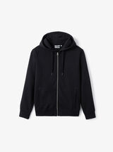 Sweat &agrave; capuche zipp&eacute; molleton uni