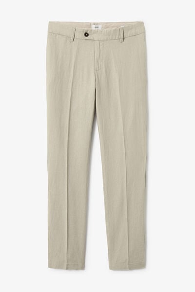 Pantalon chino straight 100% lin
