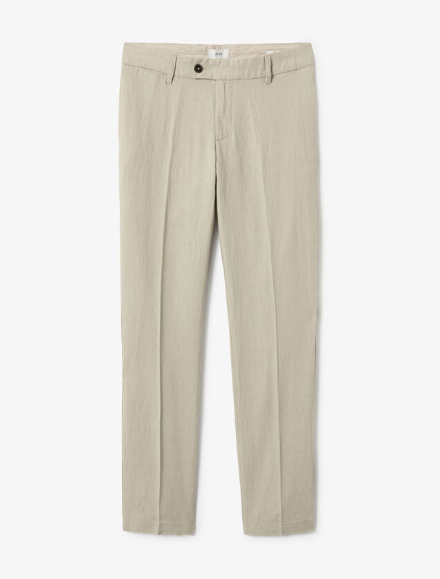 Straight fit chinobroek in 100% linnen