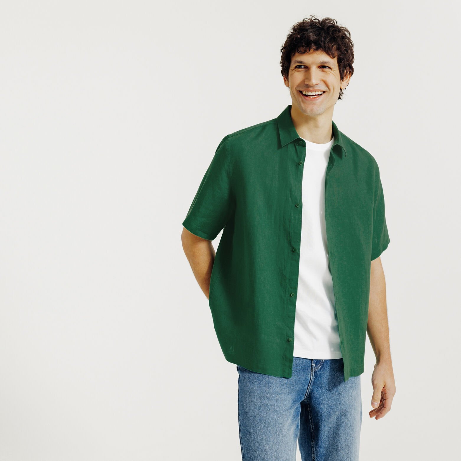 Chemisette en coton lin unie