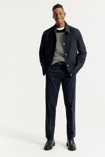 Trui ronde hals in gestreept jacquard