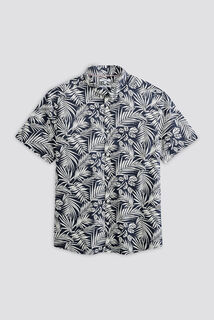 Chemisette en coton imprim&eacute; fleuri