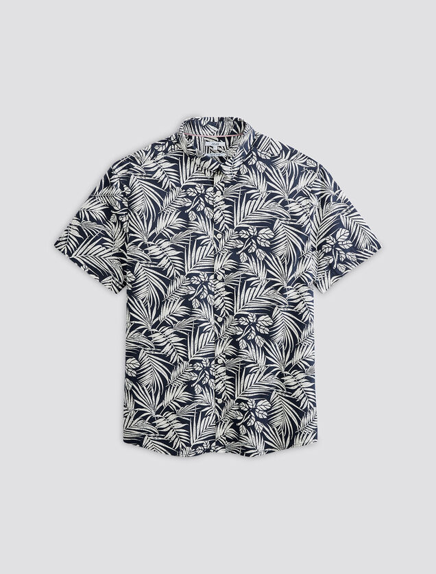 Chemisette en coton imprim&eacute; fleuri