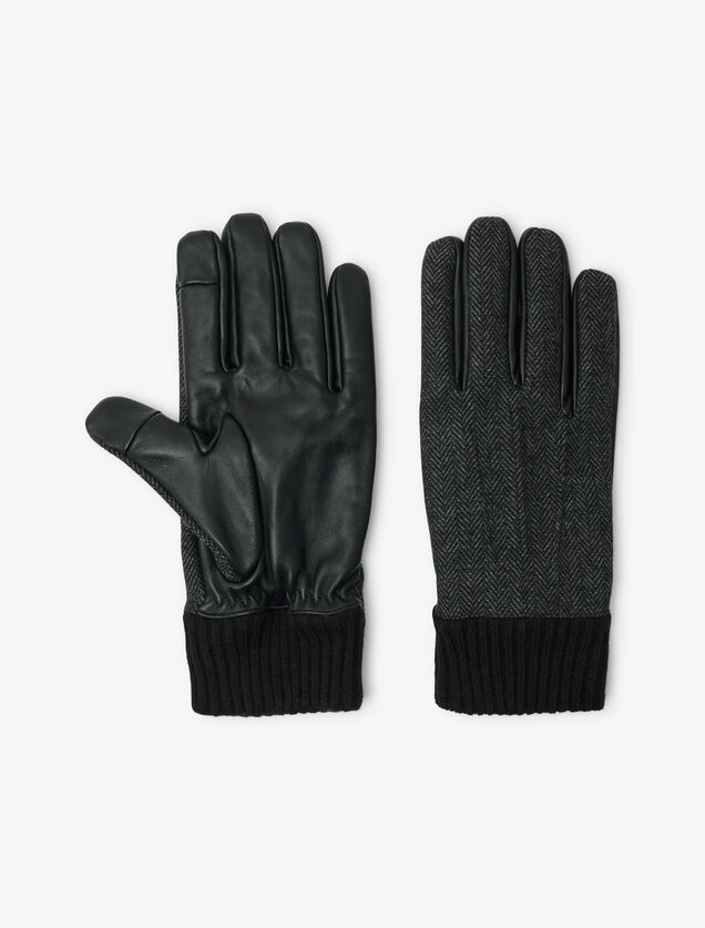 Gants en cuir et maille