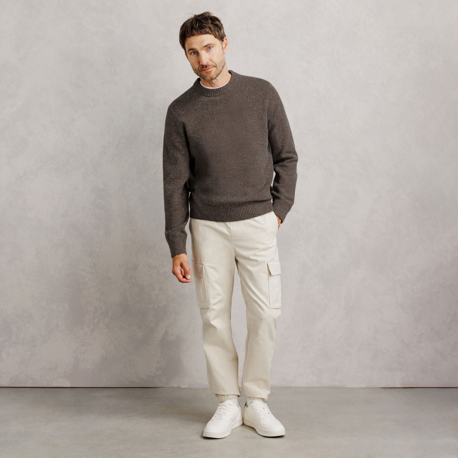 Pull col rond mousseux coton majoritaire