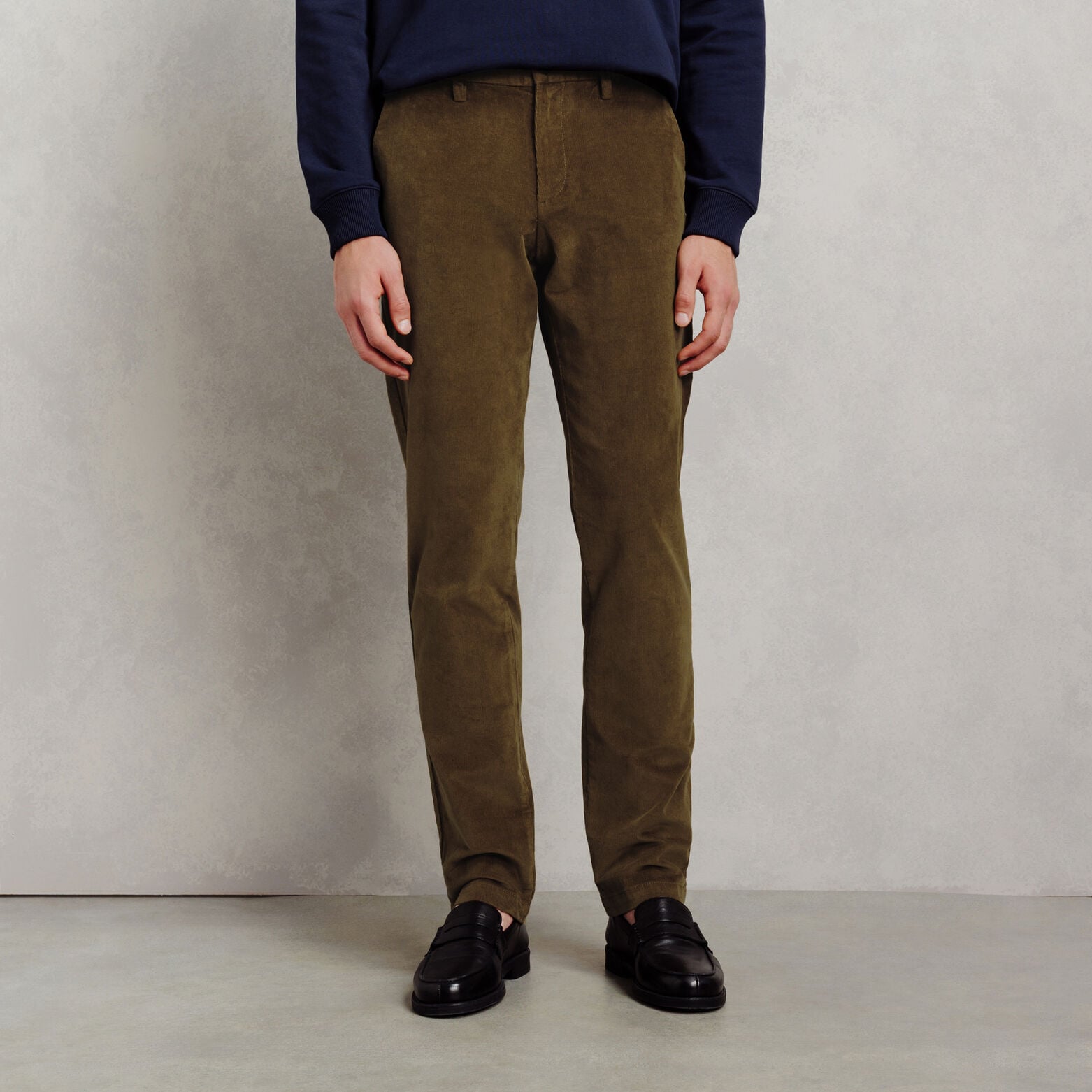 Fluwelen straight chinobroek