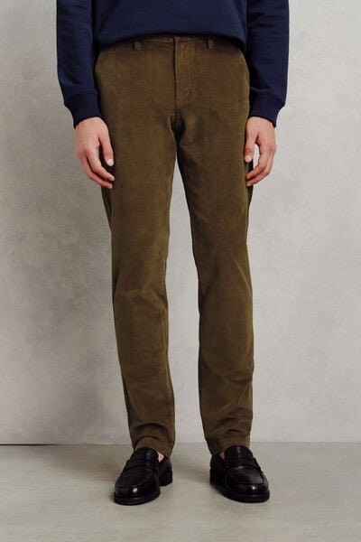 Fluwelen straight chinobroek
