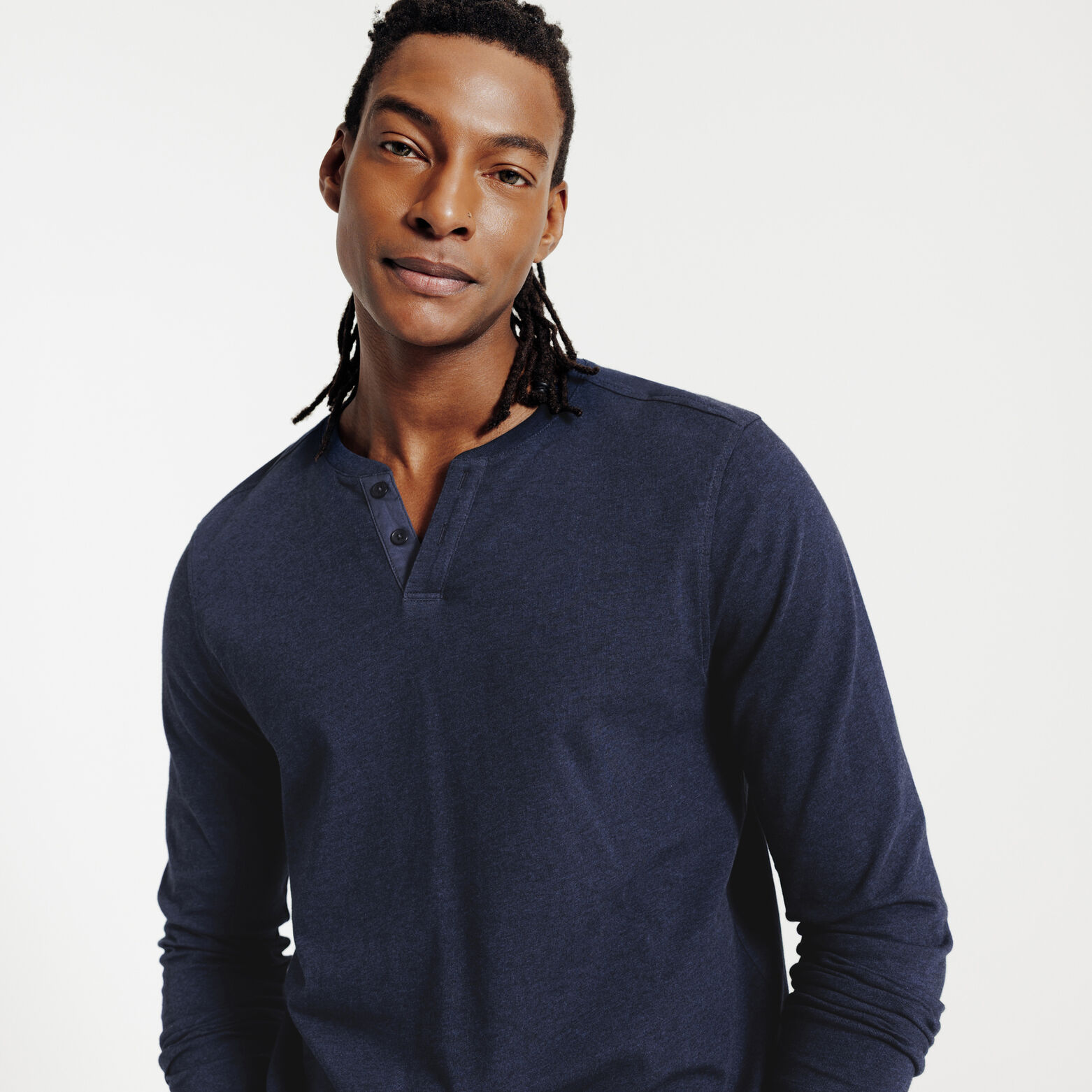 Tee shirt col tunisien manches longues