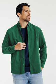 Regular fit hemd in fluweel