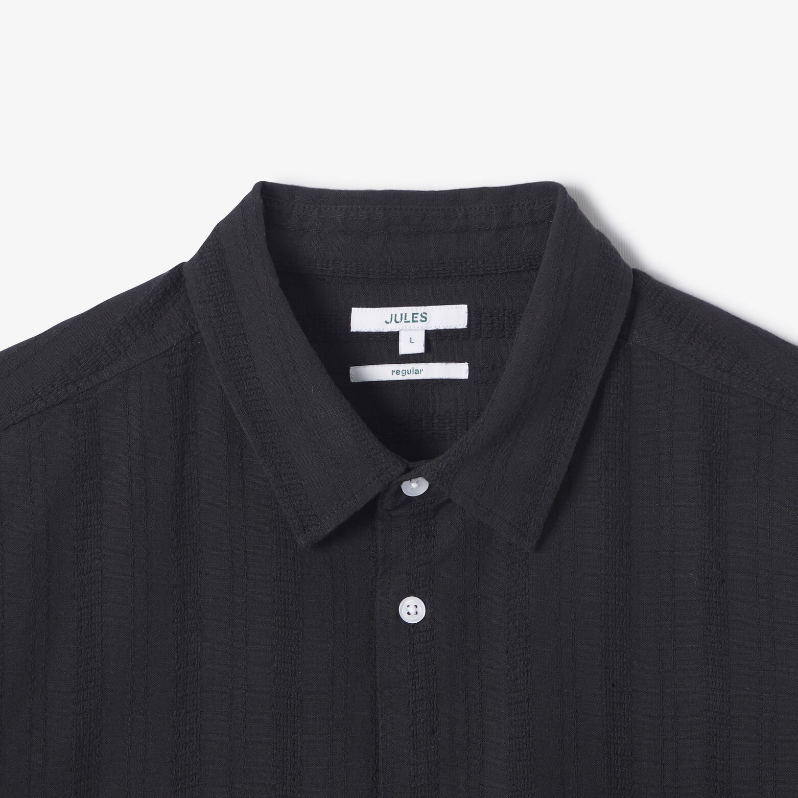 Chemisette en coton ray&eacute;e ton sur ton