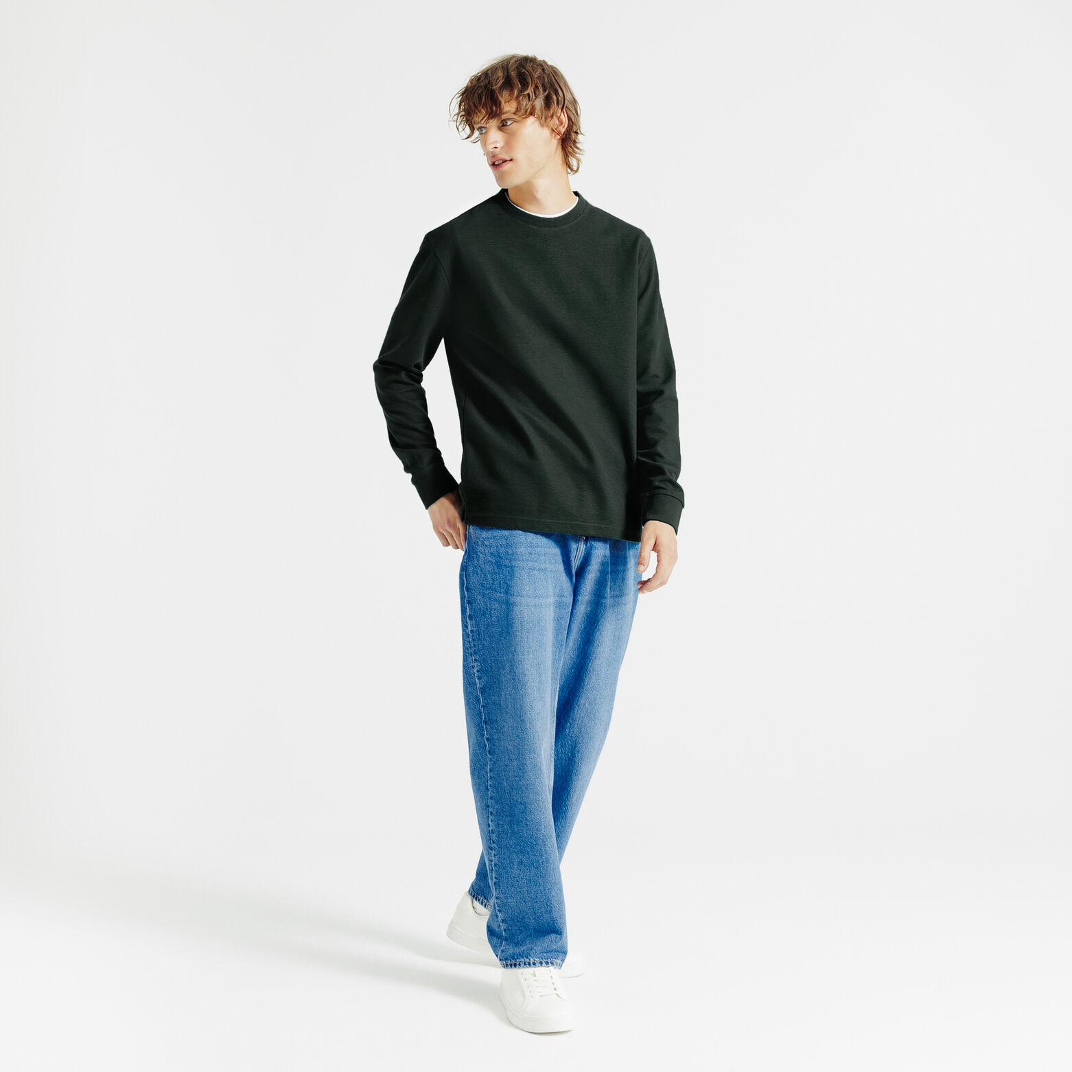 Tee shirt manches longues matière reliéfée