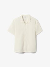 Chemisette gaufr&eacute;e coton unie