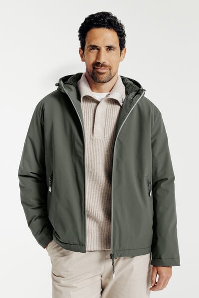 Blouson à capuche doublé en sherpa