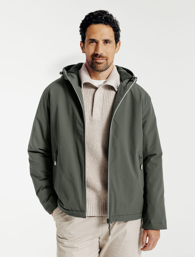 Blouson &agrave; capuche doubl&eacute; en sherpa