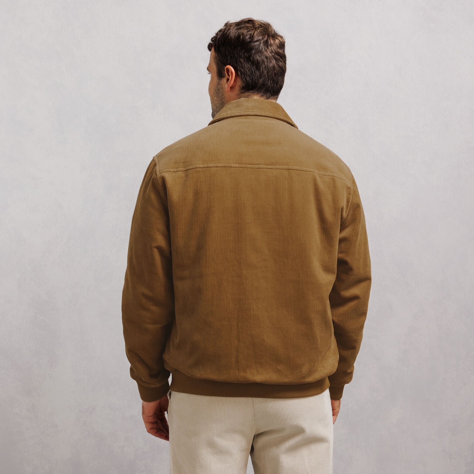 Fluwelen blouson met hemdkraag en rits