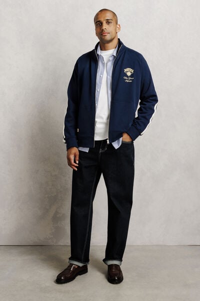 Sweat zipp&eacute; brod&eacute; New York Knicks licence NBA