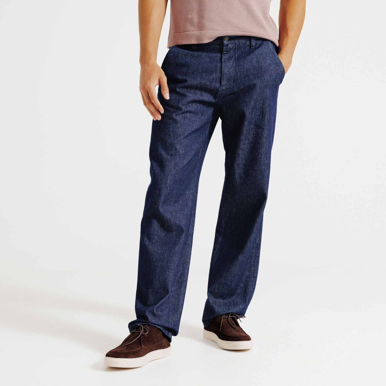 Loose fit jeans met plooien