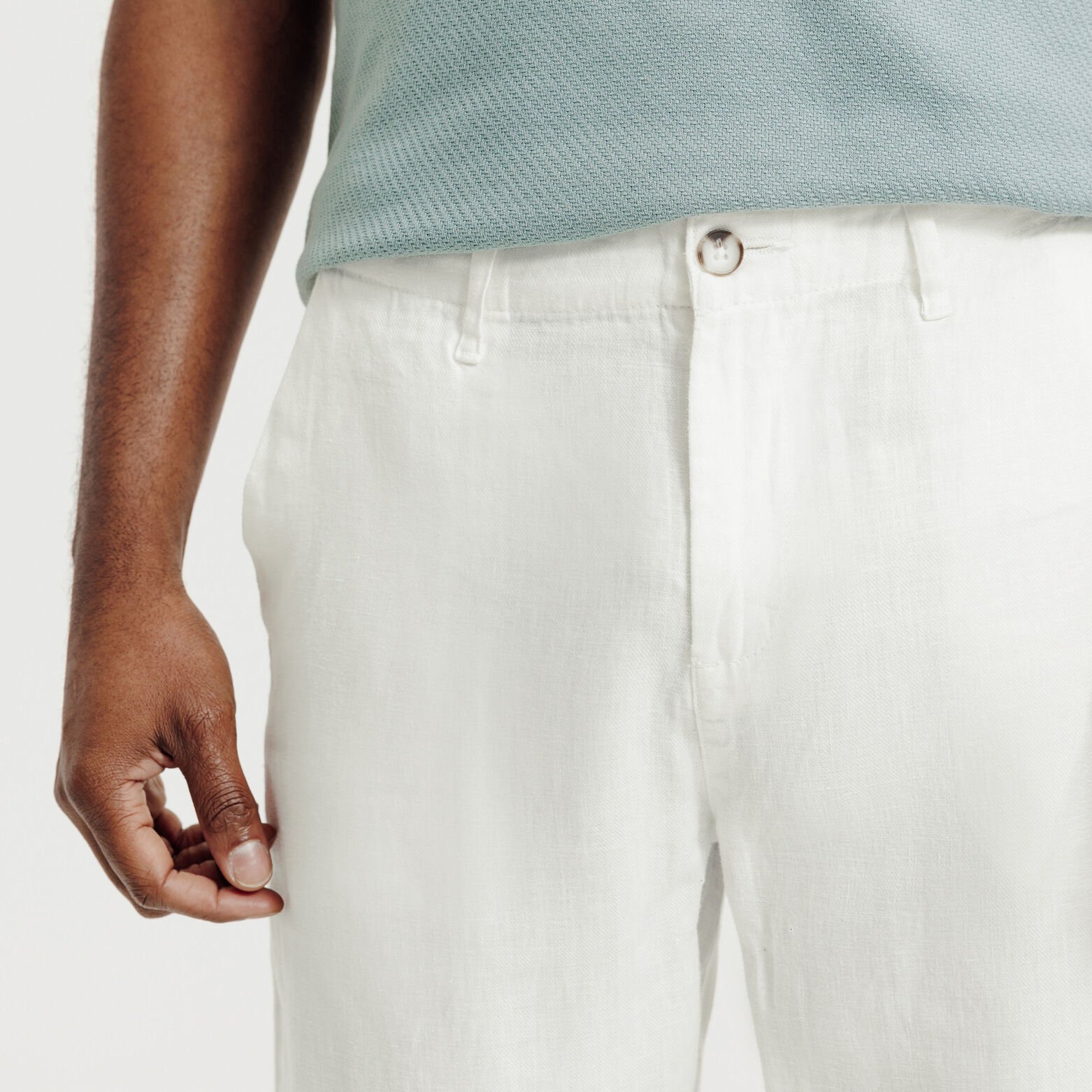 Pantalon chino loose 100% lin