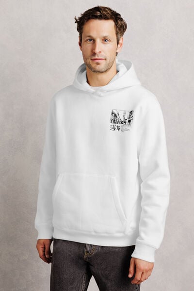 Sweat &agrave; capuche imprim&eacute; devant dos Japon