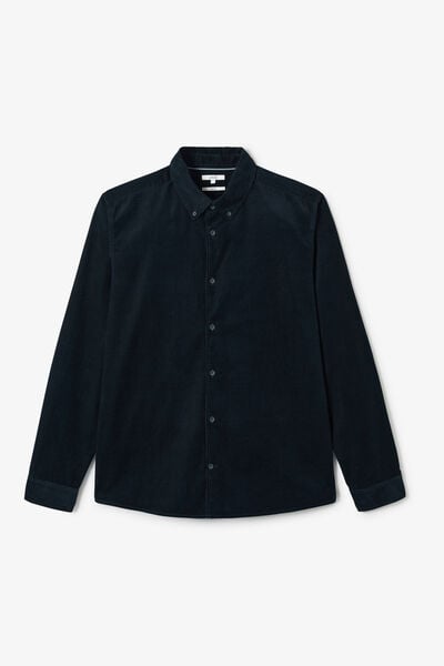 Chemise en velours c&ocirc;tel&eacute; unie 100% coton