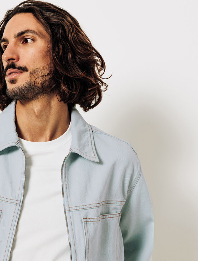 Veste en jean zippée